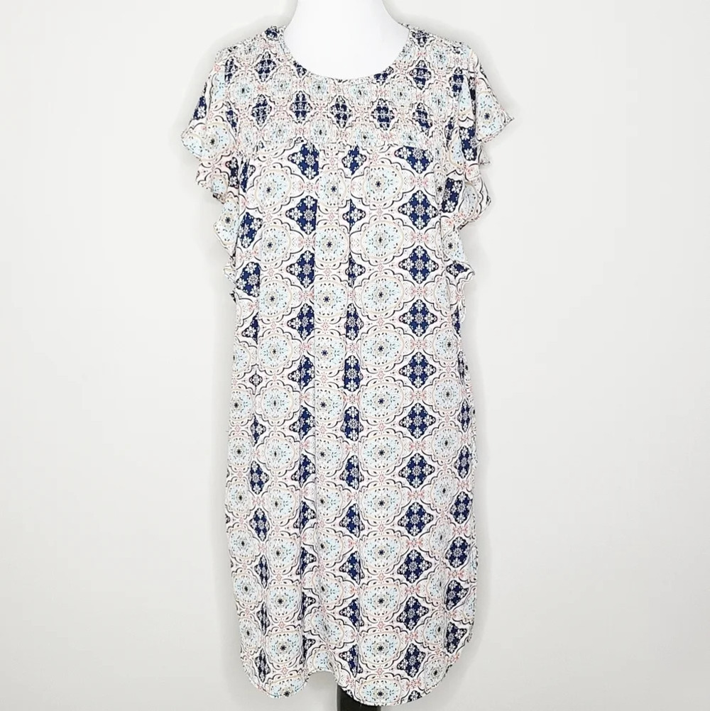 DR2 Daniel Rainn Boho Medallion Print Dress M